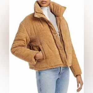 Nectar Clothing Corduroy Puffer Zip Front Sz Large Camel Academia